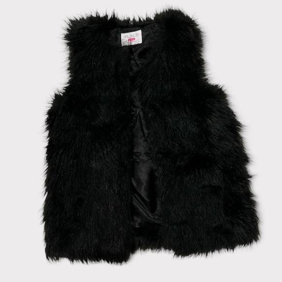 The Children's Place Other - Children’s Place Lg Black Faux Fur Vest